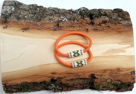 Native American Style Beaded Hair Ties