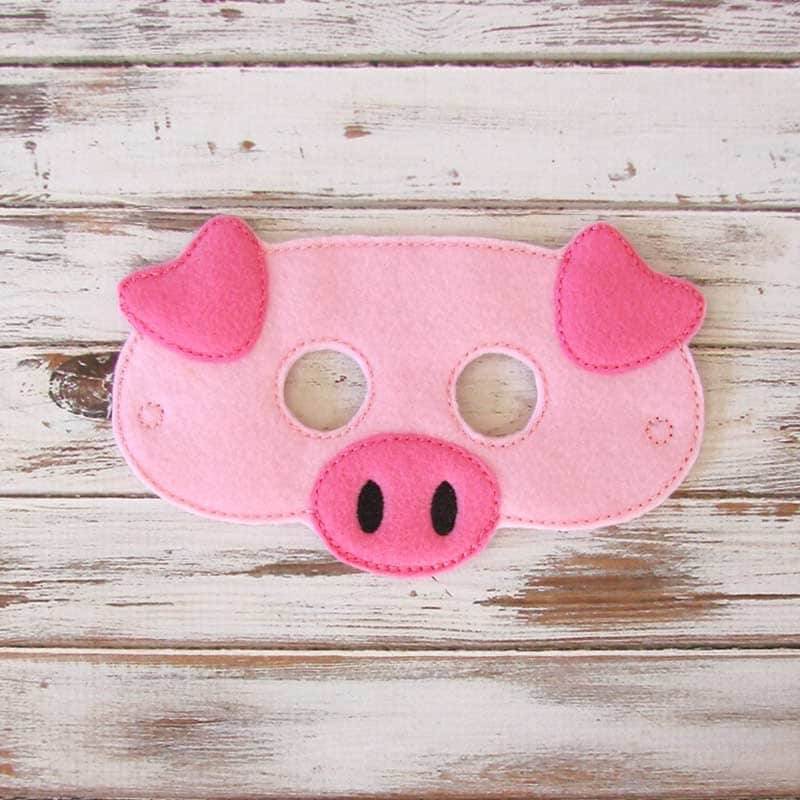 Pig Mask Felt Kids Mask 3 Little Pigs Fairy Tale Animal