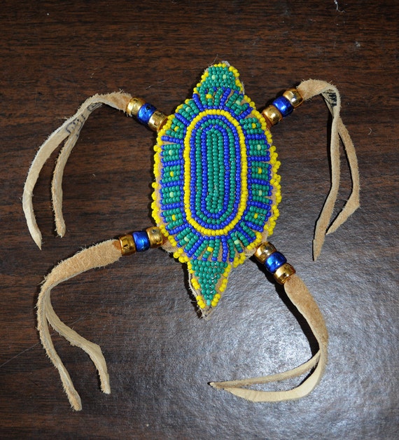 Long-legged Blue and Green Turtle Amulet Native American