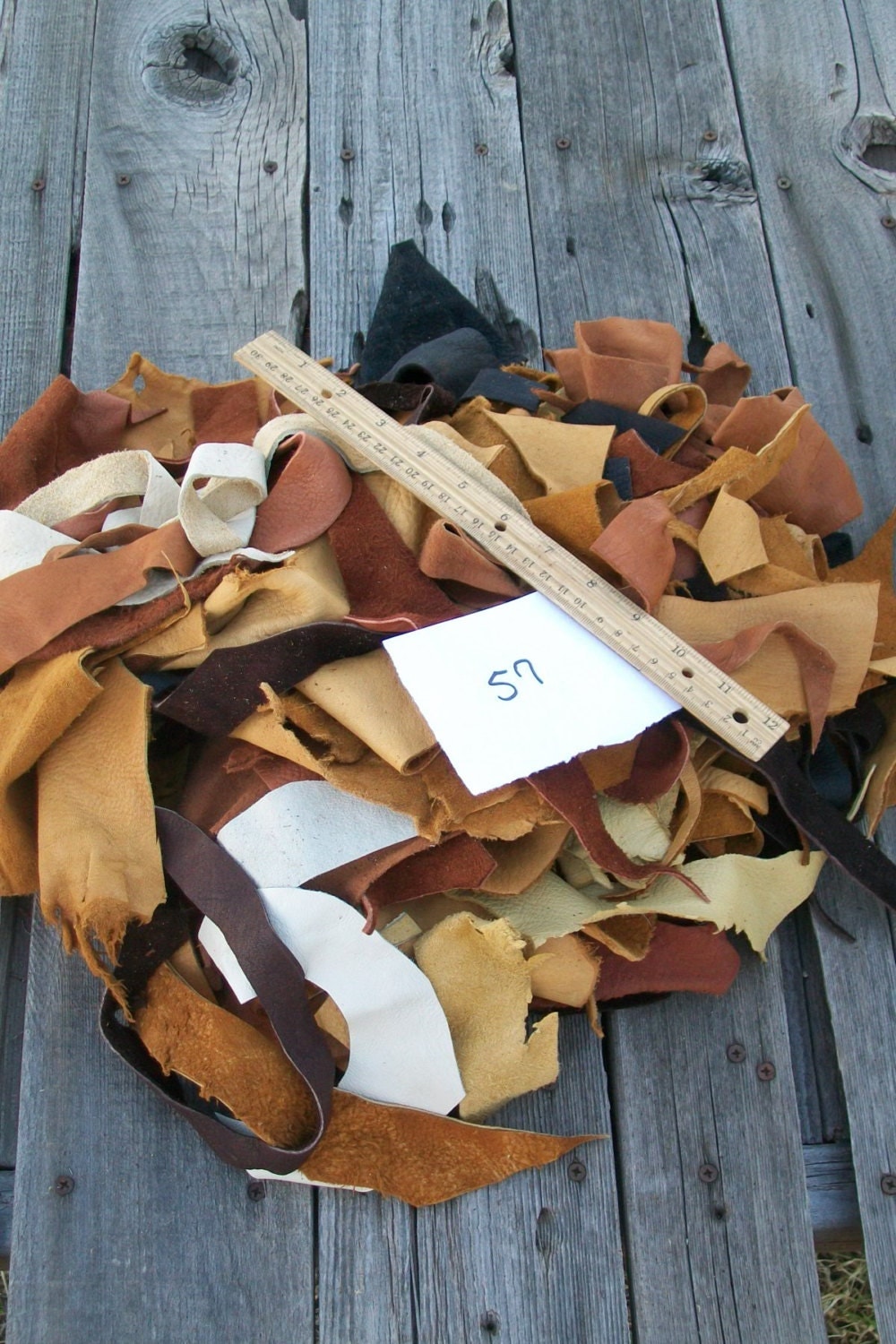 Scrap leather Assorted leather scraps Craft leather scraps