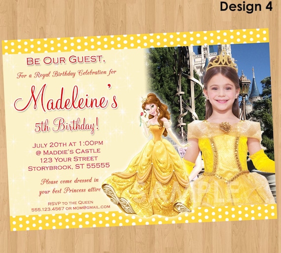 Princess Belle Birthday Invitations 2