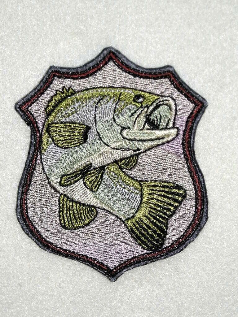 Bass Fishing Iron On Patch Fishing Patch Embroidered 2