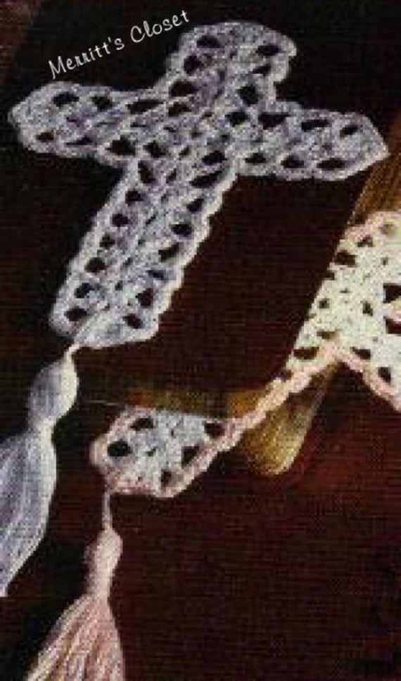 Lace Cross Bookmark Vintage Crochet Pattern INSTANT DOWNLOAD