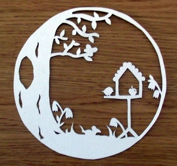 Download Woodland Creatures Circle Paper Cut / Papercut Template