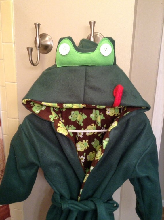 Cozy Fleece Frog Bath Robe
