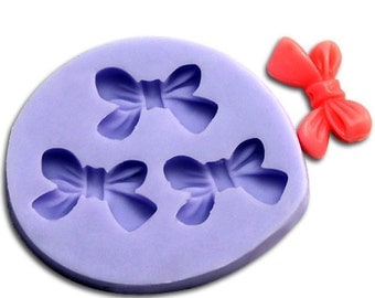 3 Cavity Bowtie Bowknot Polymer Clay Mold Flexible Silicone Mould For Handmade Soap Candle Candy Cake Fimo Resin Crafts stampi per resina