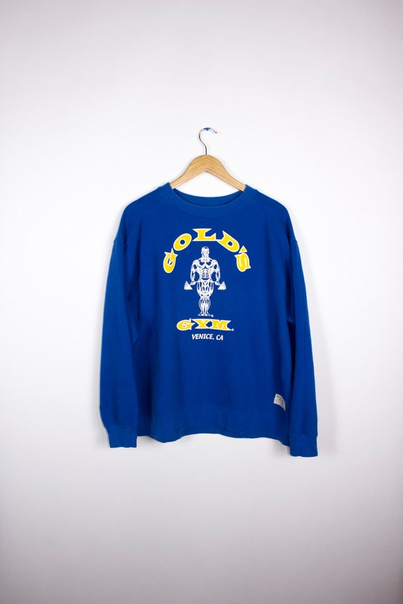 VIntage Gold's Gym Pullover Sweatshirt //1980s Blue and