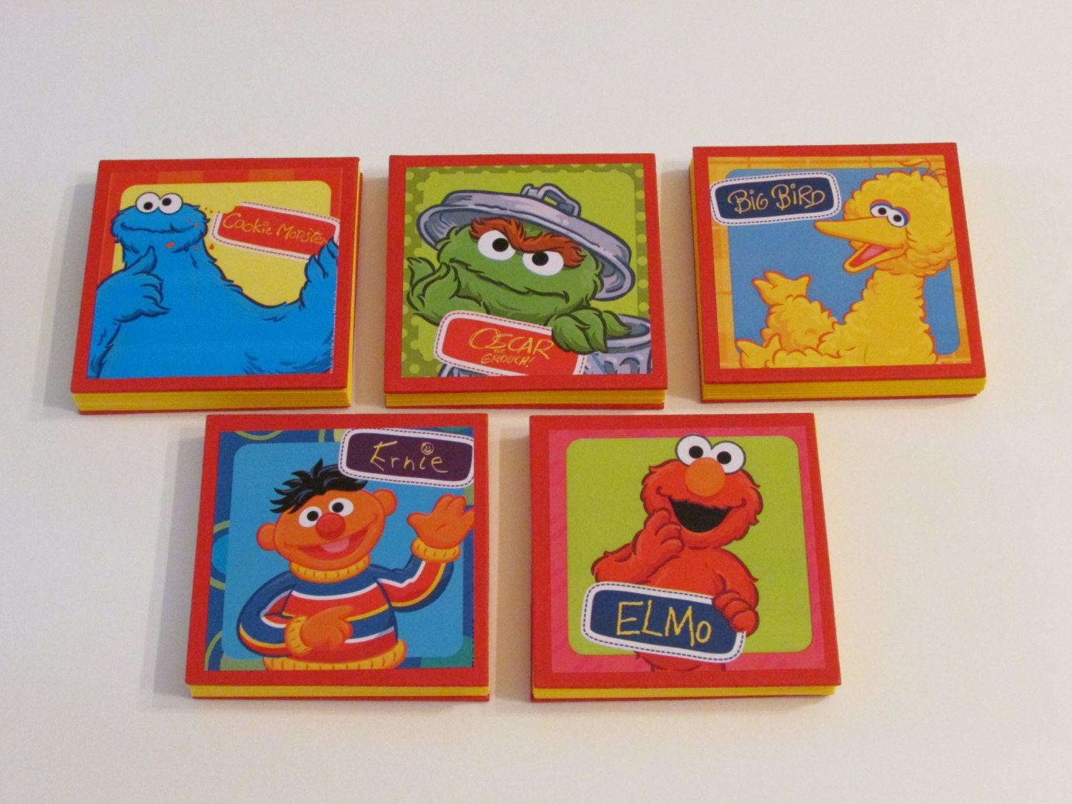 Sesame Street Note Pads Set of 5 Excellent Party Favors