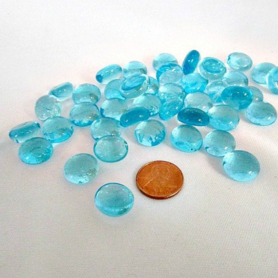 50 Crystal Light Blue Mini Glass Gems Sky Blue by GlassSupply