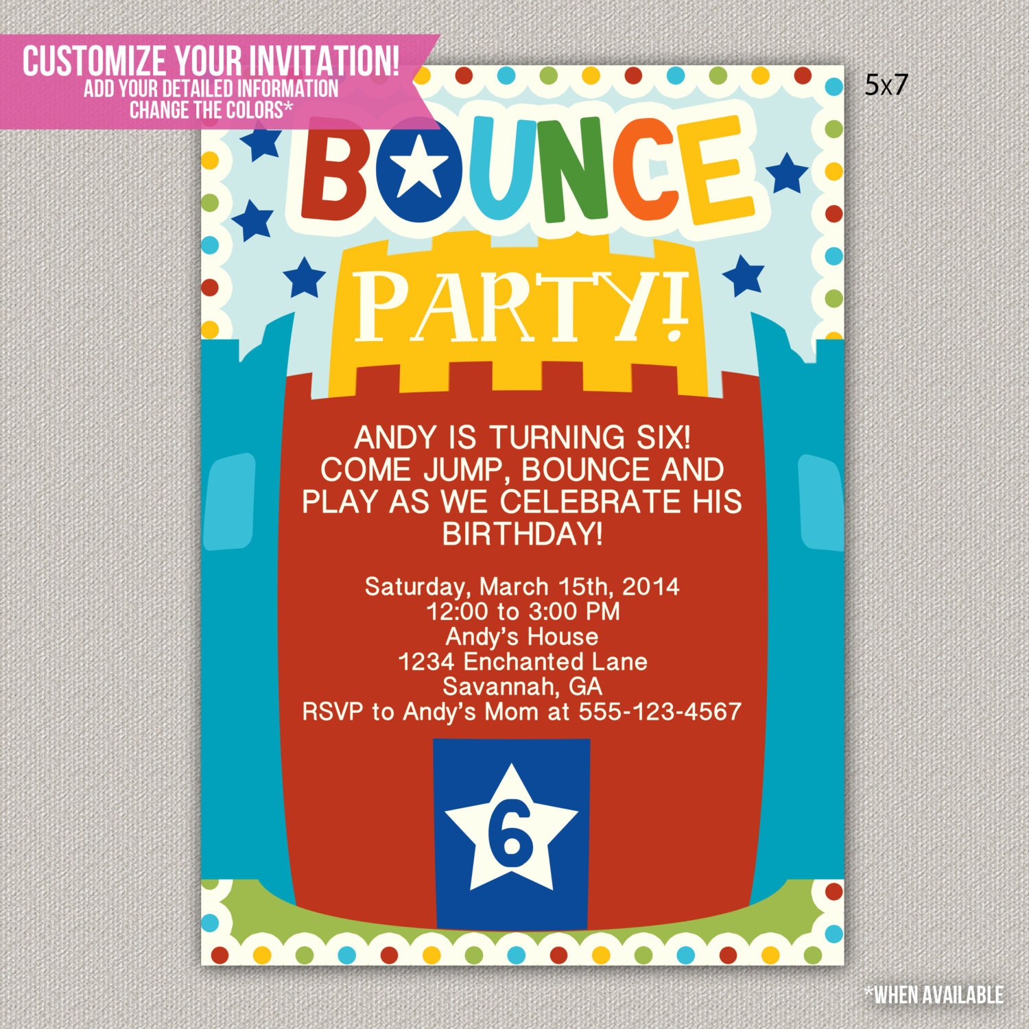 Bounce House Invitation Wording 4