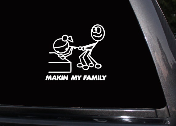 Making My Stick Figure Family Funny Stick Family by DnVDecalArt