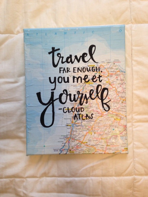 Canvas quote travel far enough you meet by luckylanestudio on Etsy