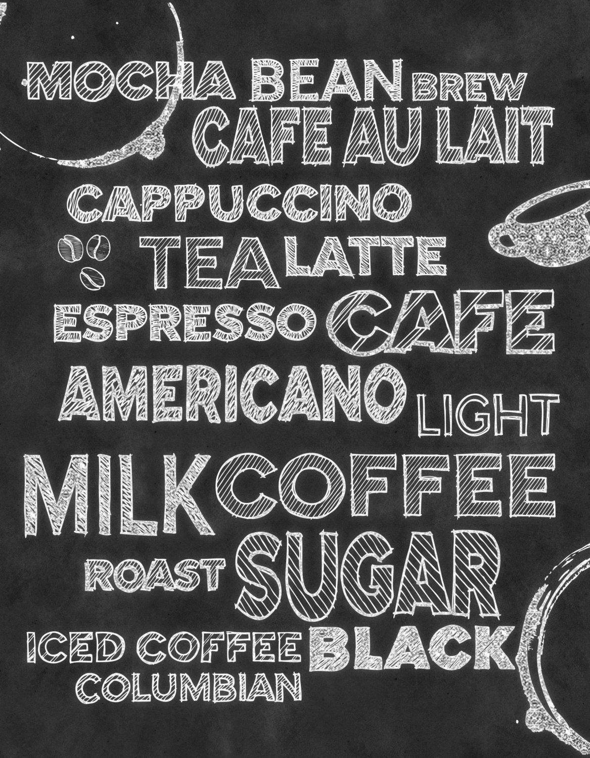 Wall Art Kitchen Chalkboard Print by TimelessMemoryPrints