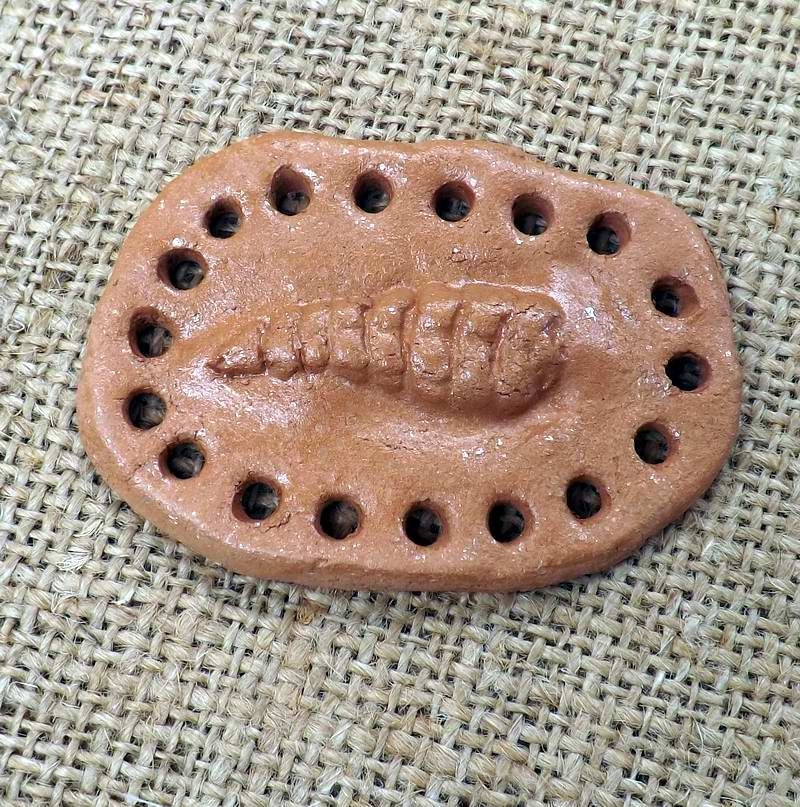 Ceramic Basket Base Rattle snake rattle red micaceous clay