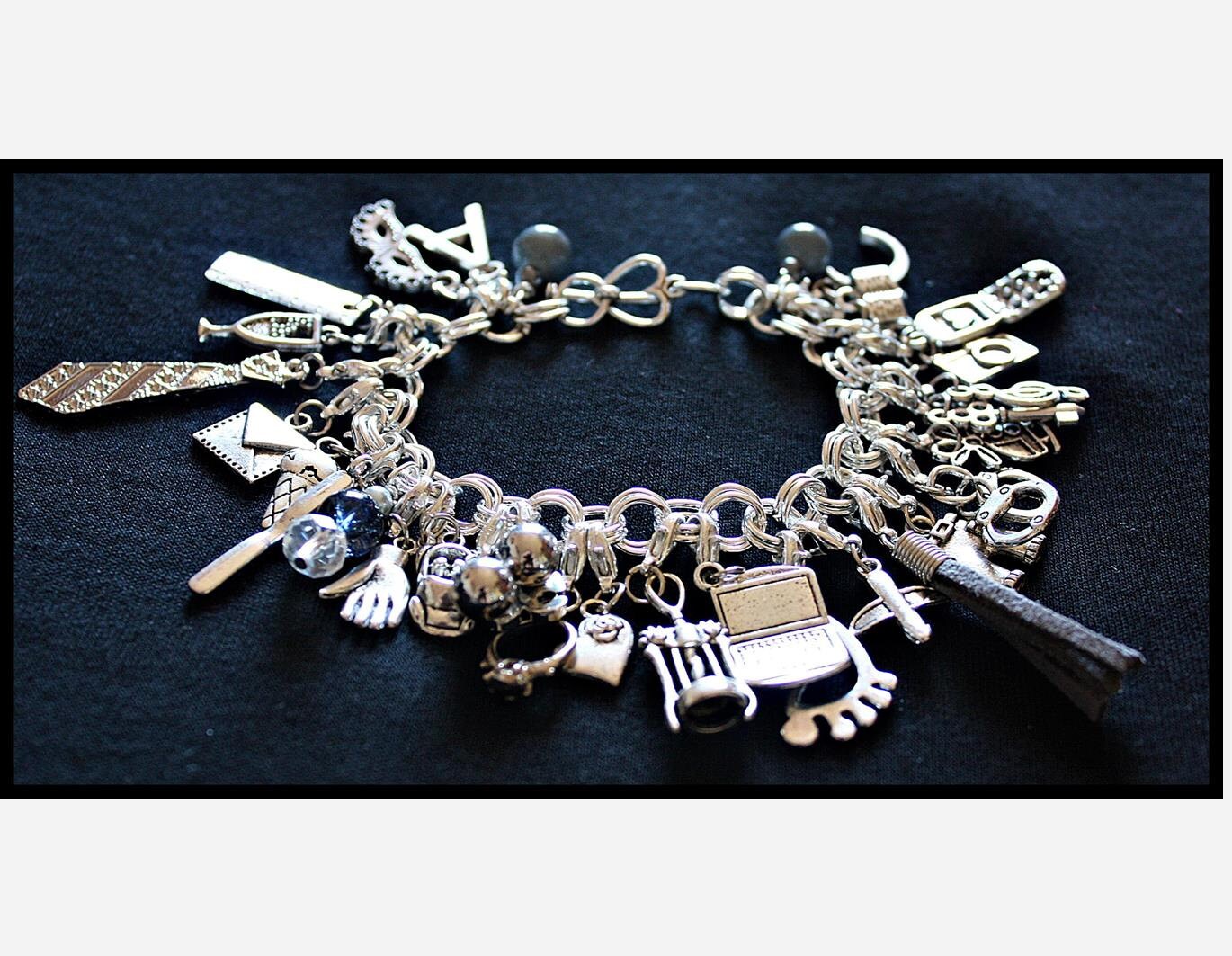 Gray Fifty Shades of Grey Charms Bracelet