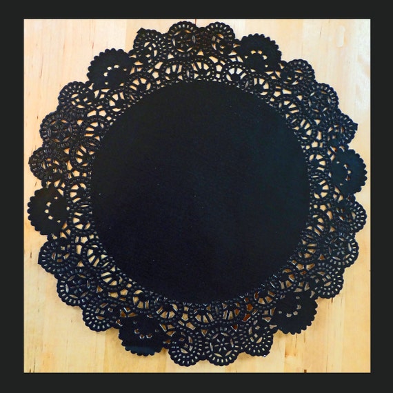 Black Doilies 10 inch and 6 inch Paper 24 pieces