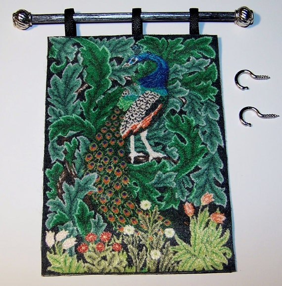 Dollhouse Hanging Tapestry Peacock in Forest 