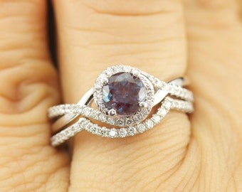 ecological alexandrite wedding ring