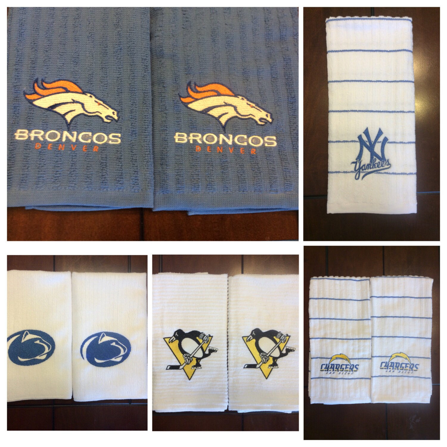 Embroidered sports towels kitchen towels hand by KISSESFORBABY