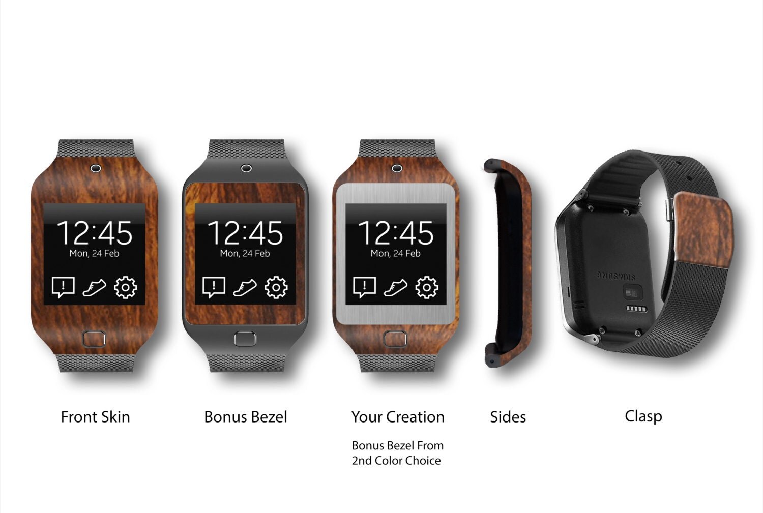 Samsung Gear 2 Neo Wrap Decal Sticker Skin Kit Wood Series By samsung gear 2 neo wrap decal sticker skin kit wood series by