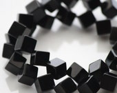 Black Onyx Cube Gemstone Bead Strand, Gemstones: Jewelry Materials for Bracelet, Necklace, Artisan Jeweler, Jewelry