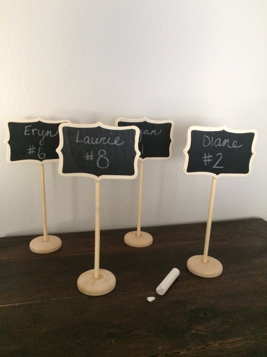 10 Small Chalkboard Table Stands Shabby Chic Wedding Decor.