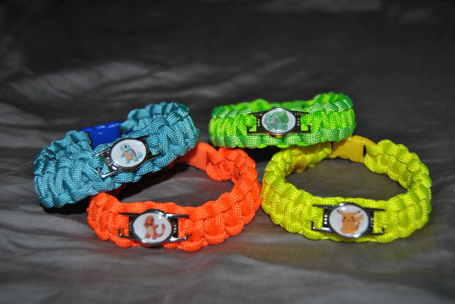 Pokemon Paracord Charm Bracelets