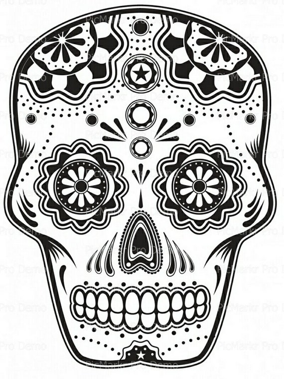 Sugar Skull Halloween - Edible Cake and Cupcake Topper For Birthday's ...