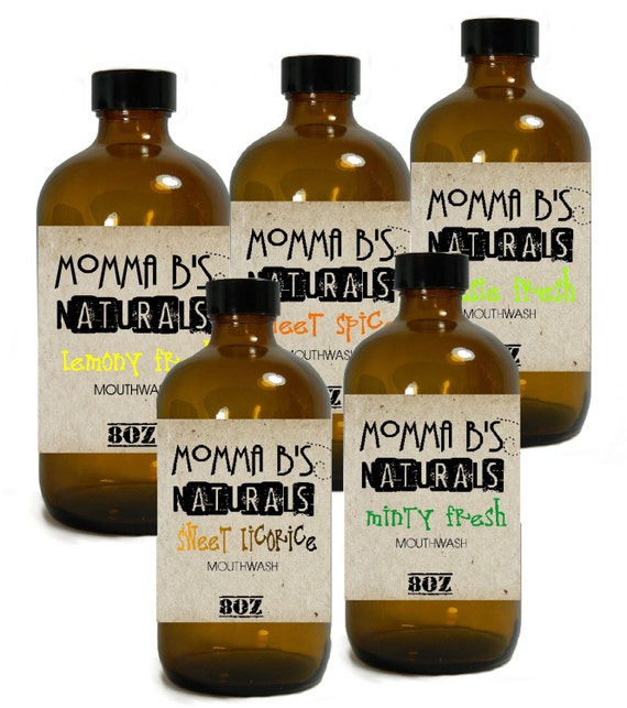 All Natural Essential Oil Mouthwash Mint Lemon by MommaBNaturals