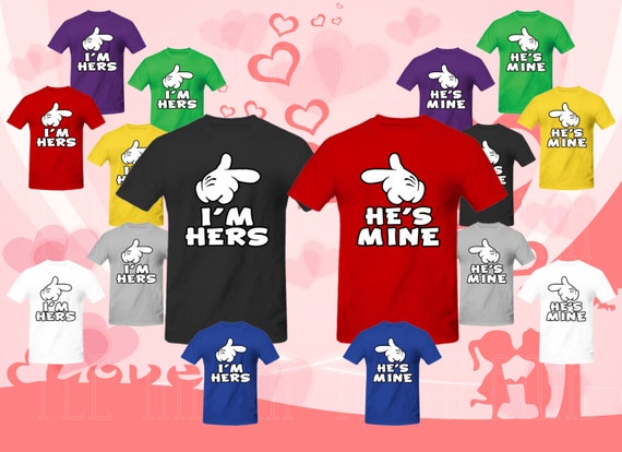 wax usa hands matching T SHIRT (I'm mickey and hands hers Couple mine) he's