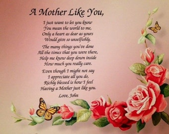 Popular items for poem mother on Etsy