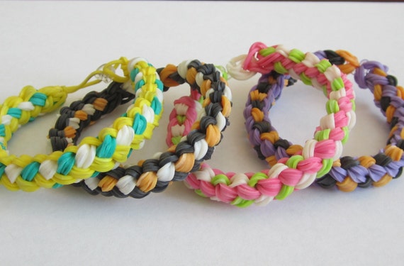 Items similar to Double Braid Rubber Band Bracelet on Etsy