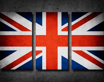 Union Jack/UK Flag Triptych (w/ Free Shipping!)