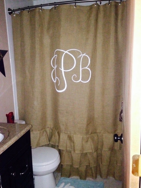 Burlap shower curtain