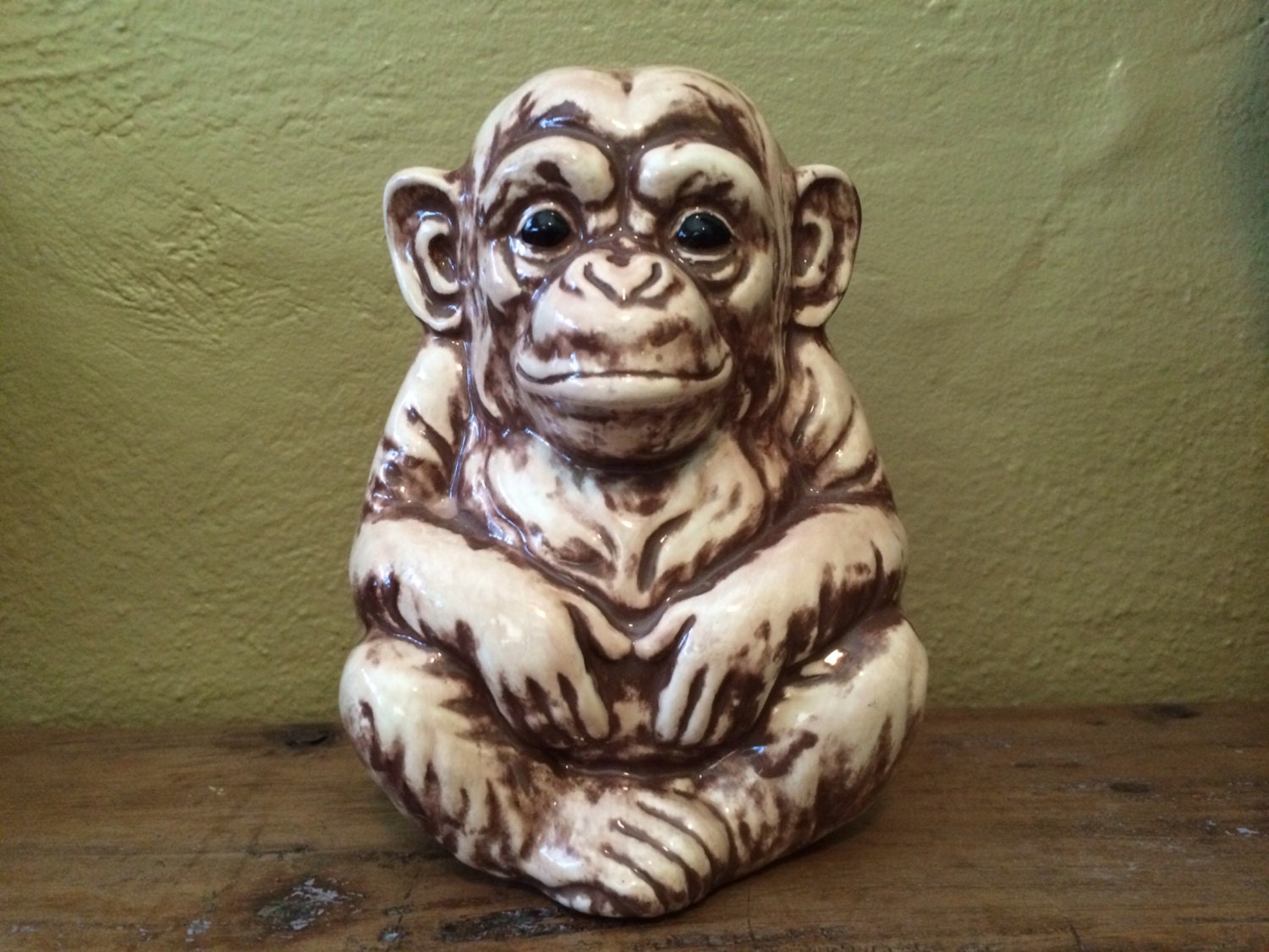 Vintage Ceramic Monkey Statue Figurine