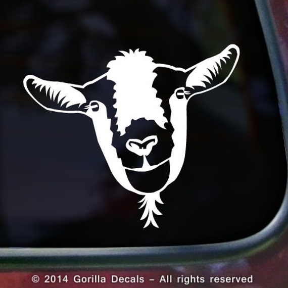 Goat Cute Face Goats Vinyl Decal Bumper Sticker by GorillaDecals