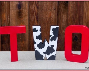Cow theme party, Cowboy Party Decoration, Farm theme party, , Cowboy party centerpiece, barnyard party, boy's Western Party, Block Letters