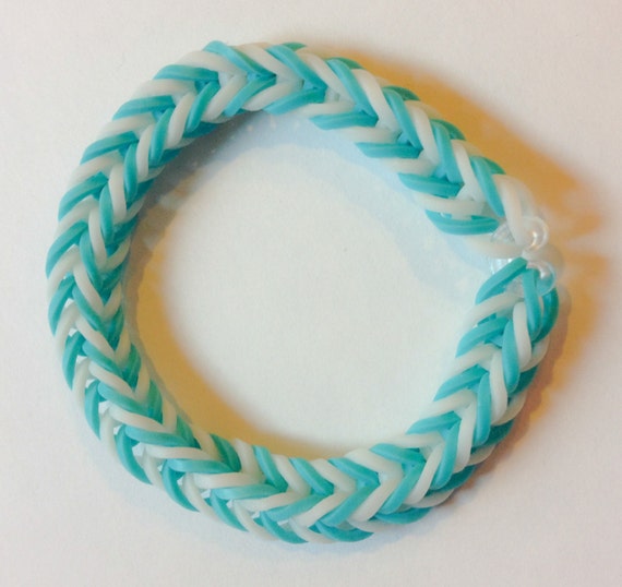 Items similar to Rainbow Loom Fishtail Rubber Band Bracelet - Valentine ...