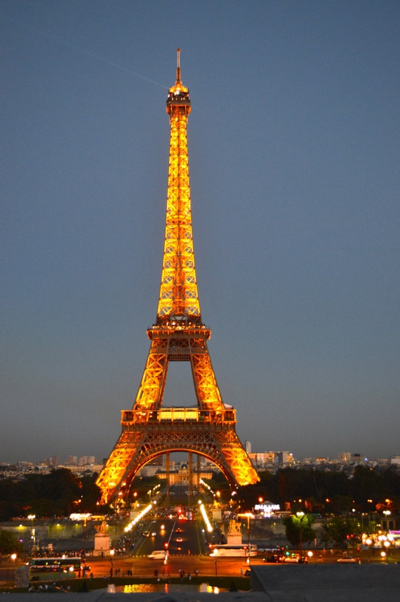 Lit Up Eiffel Tower Print 1 by IlesLointaines on Etsy