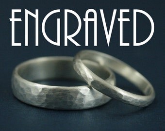 perfect hammered bands with inside ring engraving personalized his and hers silver wedding rings - Etsy Wedding Rings perfect hammered bands with inside ring engraving personalized his and hers silver wedding rings - Etsy Wedding Rings