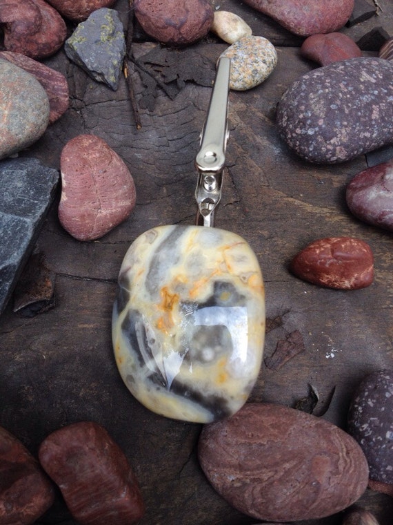 Yellow Jasper Chakra Healing Stone Roach Clip by GreenThumbGirls