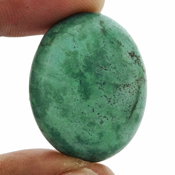 Items similar to 43.45Cts 100 Natural Green Turquoise Stone Ellipse