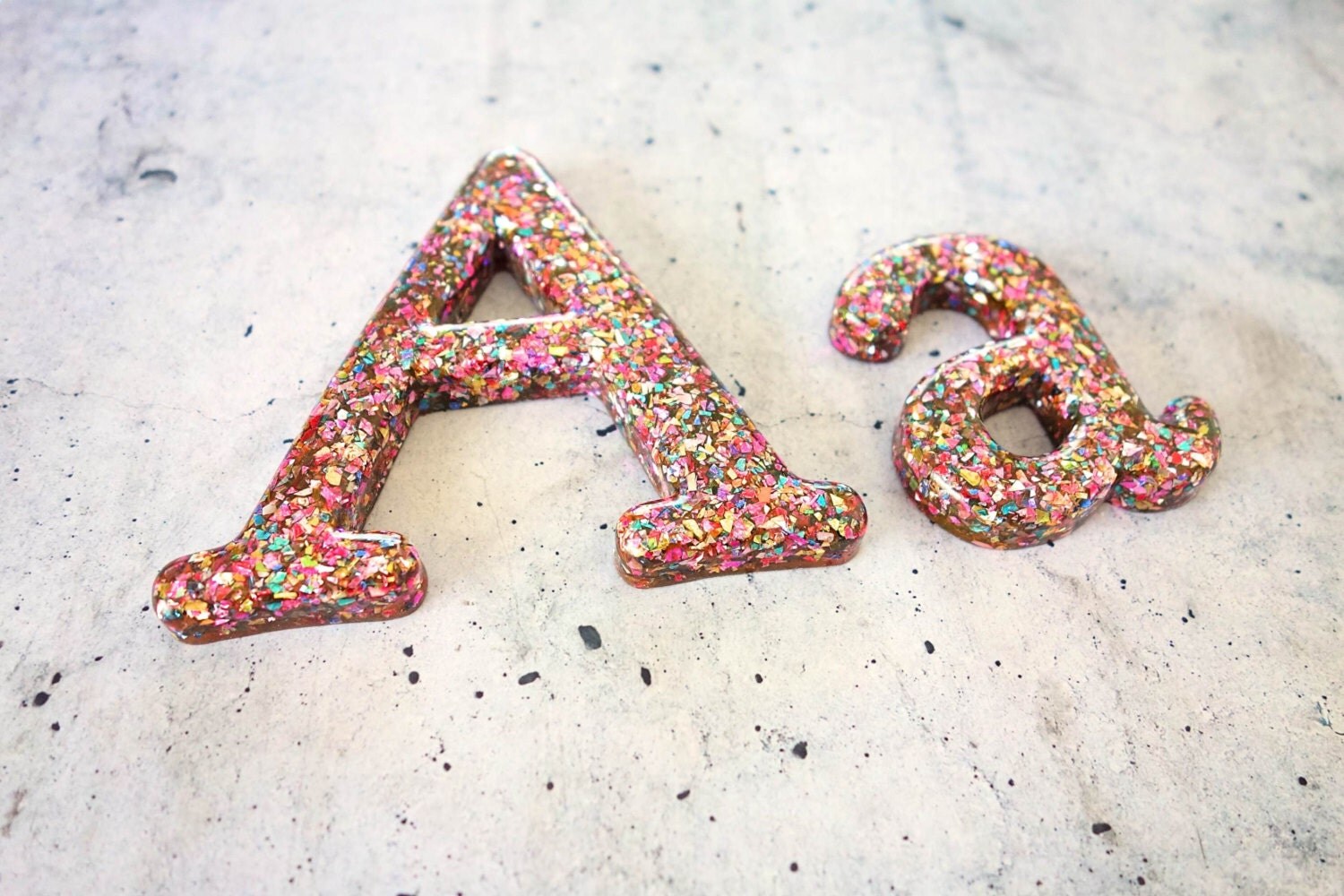 Glitter Letter A Resin Letter Filled with Glitter Glitter