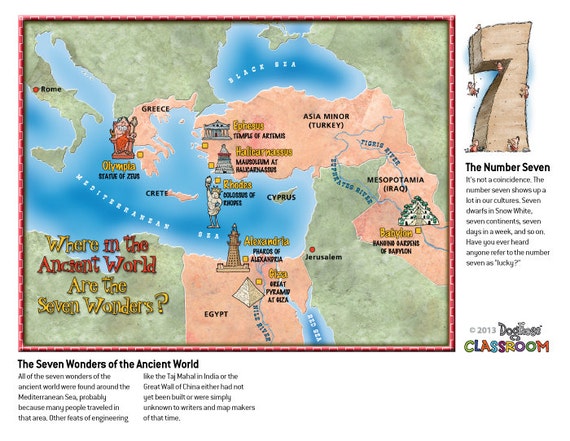 7 wonders of the ancient world map