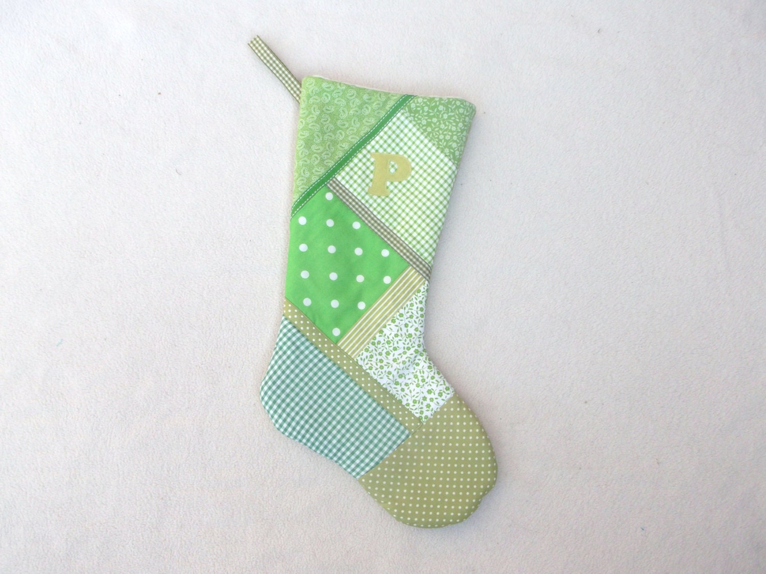 Green patchwork stocking