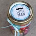 Printable baby shower mason jar label PDF for boy Little Man