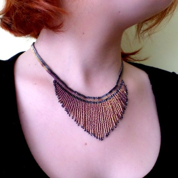 Charleston Gold Necklace (1920/Delicas/Beads/Gold/Fringes)