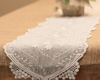 Floral Lace Table Runner Dining, 12-inch, 6-feet