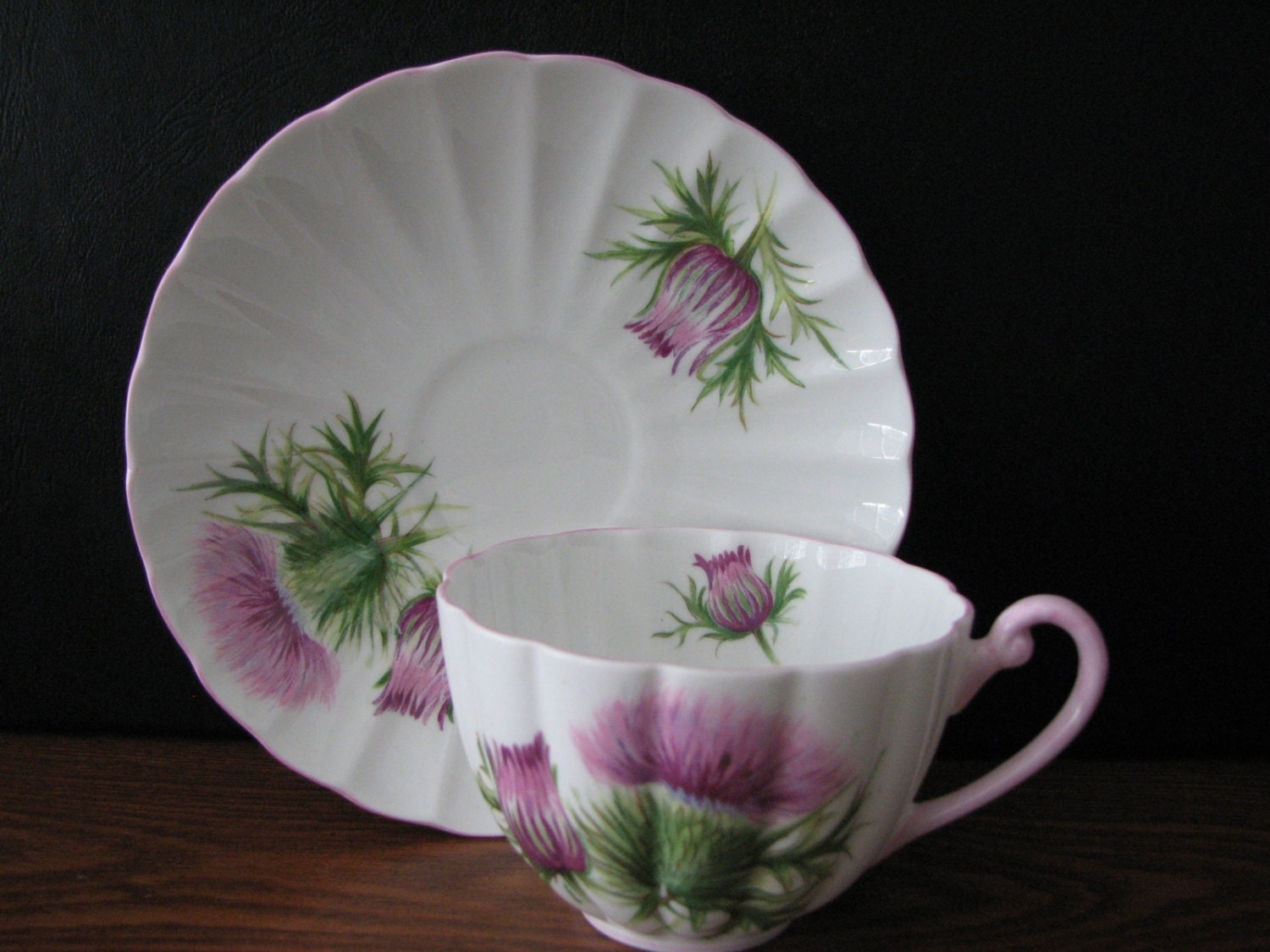 Shelley China Thistle Cup & Saucer