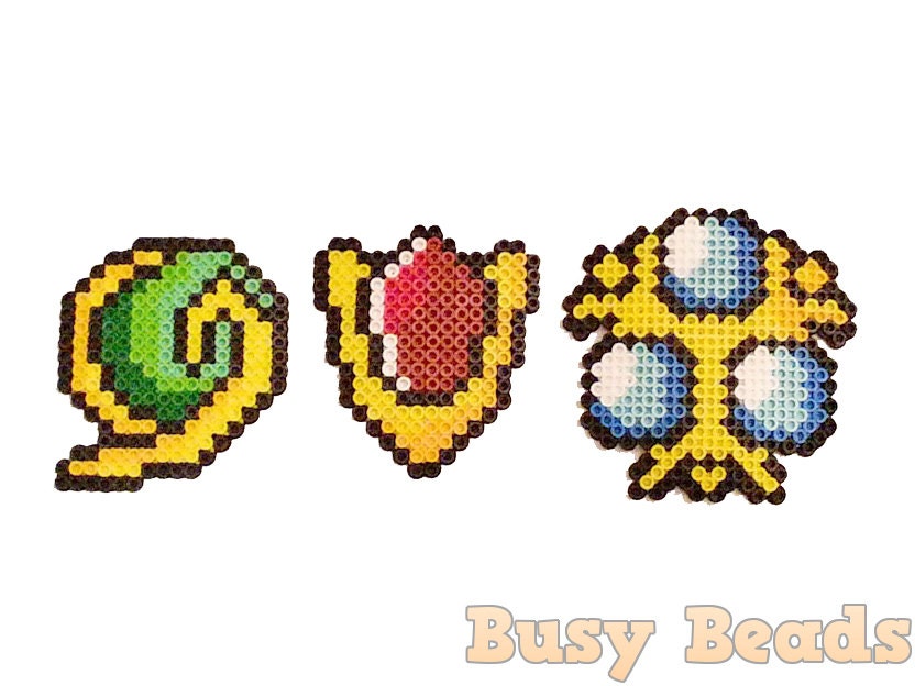 Zelda Ocarina of Time Spiritual Stones Perler by BusyBeadsOhio